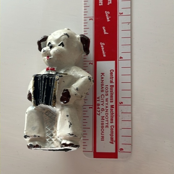 Antique Cast Metal Miniature Dog Playing the Accordion Figurine Toy - Picture 11 of 13